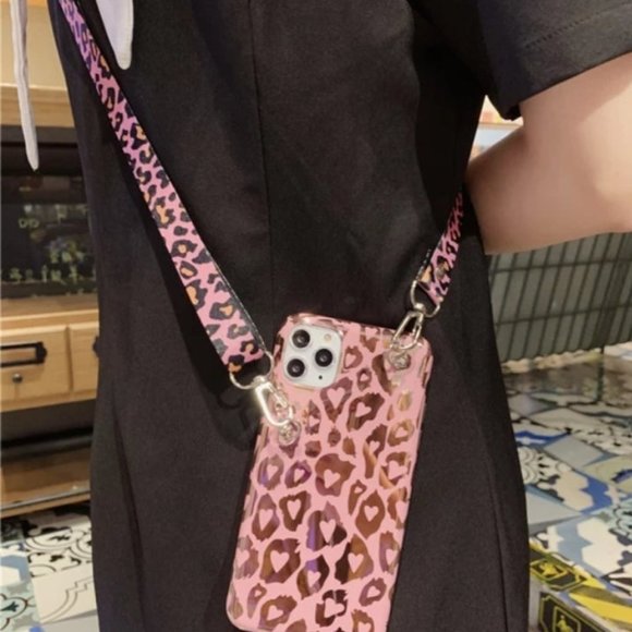 Pink GLAM Animal Print iPhone Case w/Strap or Lanyard - Picture 6 of 10